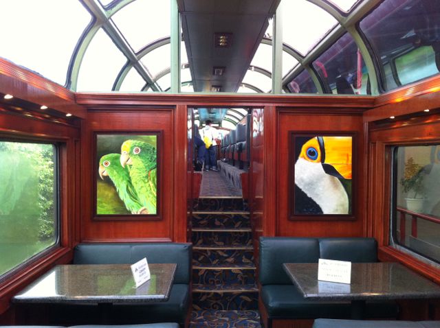 The carriages on the train have been beautifully restored. 