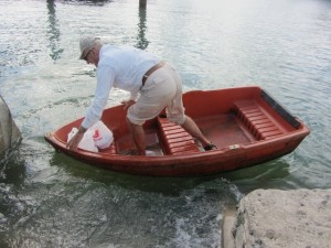 A Fellow Cruiser Boarding the Orange Boat.