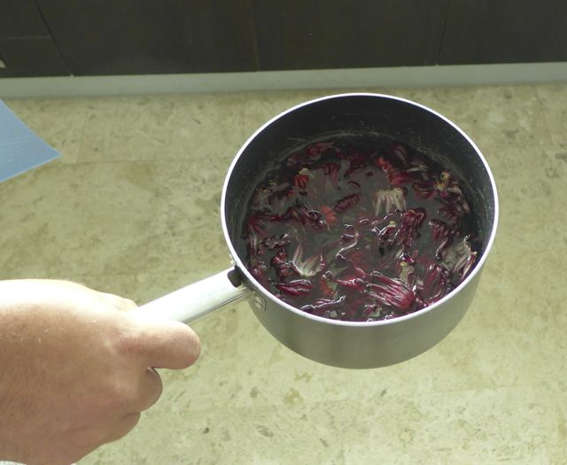 Dried petals ready for boiling.